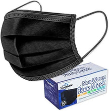 Load image into Gallery viewer, BLACK 3-Ply Non-Woven Disposable Mask
