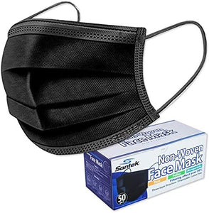 BLACK 3-Ply Non-Woven Disposable Mask